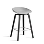 HAY - About A Stool AAS 32 H 75 cm, sortlakeret eg / rustfrit stål / betongrå 2. (plastglider)