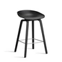 HAY - About A Stool AAS 32 H 75 cm, sortlakeret eg / rustfrit stål / sort 2. (plastglider)