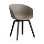 HAY - About A Chair AAC 22, sortlakeret eg / khaki 2. 0 (filtglidere)