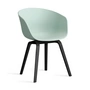 HAY - About A Chair AAC 22, sortlakeret eg / støvet mint 2. 0 (filtglidere)