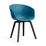 HAY - About A Chair AAC 22, sortlakeret eg / azurblå 2. (filtglidere)