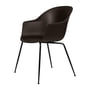 Gubi - Bat Dining Chair, fod sort/mokkabrun