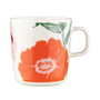 Marimekko - Oiva Puutarhakutsut krus med hank 400 ml, hvid / grøn / orange