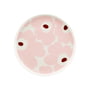 Marimekko - Oiva Unikko tallerken Ø 20 cm, hvid / lys pink / kastanje
