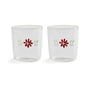 & klevering - Flora drikkeglas 300 ml, rød (sæt med 2)