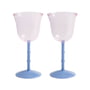 & klevering - Dot vinglas 180 ml, pink (sæt med 2)