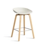 HAY - About A Stool AAS 32 H 65 cm, lakeret eg / rustfrit stål / melange creme 2. (plastglider)