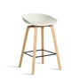 HAY - About A Stool AAS 32 H 75 cm, lakeret eg / sort stål / melange creme 2. (plastglider)