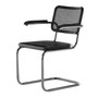 Thonet - JS. THONET by Jil Sander S 64 V Serious lænestol, Glossy Titan / bøg high-gloss graphite / black med plastik støttestof