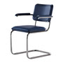 Thonet - JS. THONET by Jil Sander S 64 V Serious lænestol, blue Glossy Titan / bøg high-gloss graphite / blue graphite