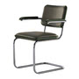 Thonet - JS. THONET by Jil Sander S 64 V Serious lænestol, Glossy Titan / green high-gloss graphite / green graphite