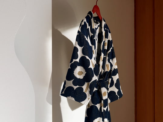Marimekko - Unikko badekåbe, råhvid / salvie