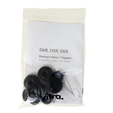 Vitra – filtdupper til plastikstolene DSR, DAR og DKR, sæt med 4 stk., mørk