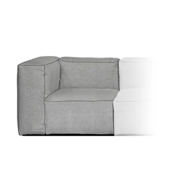 HAY - Mags Soft Narrow Module S1064, armlæn lavt venstre / lysegrå (Hallingdal 130) / syninger: mørkegrå