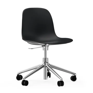 Form kontor drejestol fra Normann Copenhagen i sort/aluminium