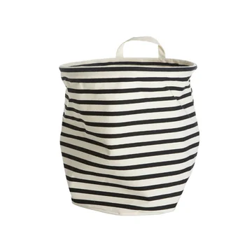 Opbevaringsboks striber Ø 30 x H 30 cm af House Doctor i sort / hvid