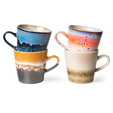 HKliving - 70's Americano kopper, 260 ml, pegasus (sæt med 4)