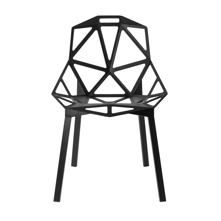 Chair One stabelstol fra Magis i sort/sort anodiseret aluminium
