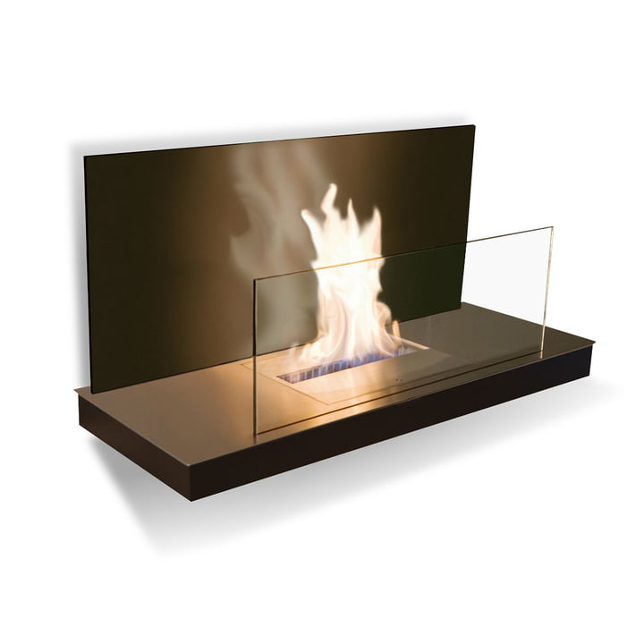 Wall Flame II – rustfrit stål/glas, sort