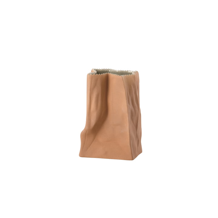 Rosenthal – papirspose-vase, 14 cm, lysebrun