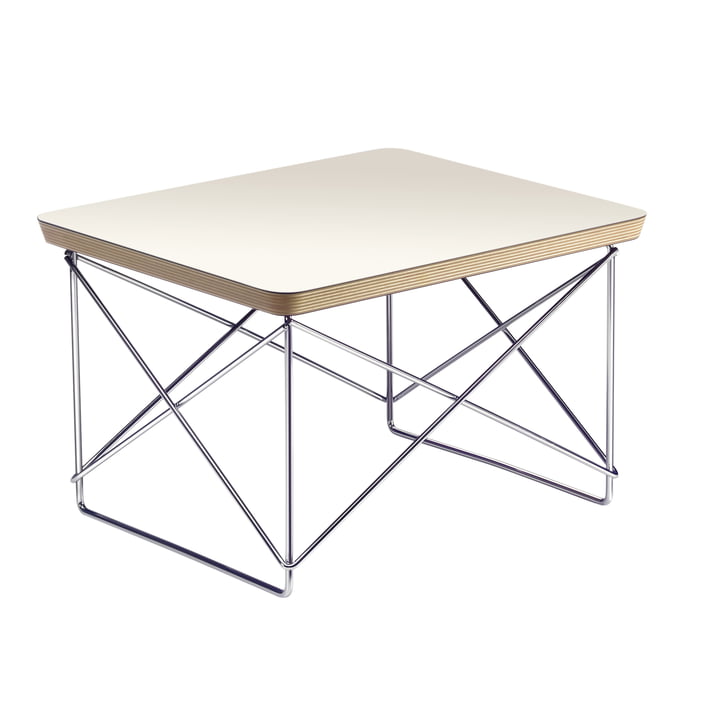 Eames Occasional Table LTR af Vitra i HPL hvid / krom