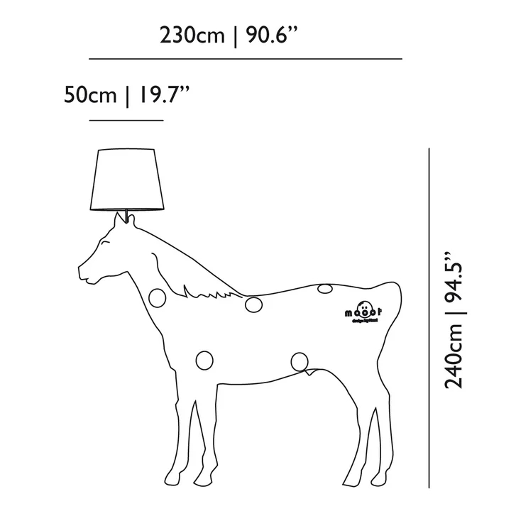 Moooi – Horse lampe – mål