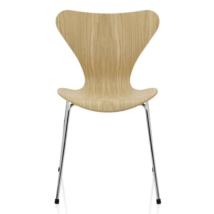 Serie 7 stol (46,5 cm) af Fritz Hansen i naturlig eg / forkromet