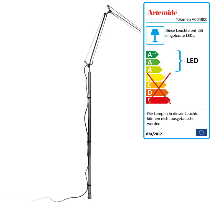 Artemide - Tolomeo Terra gulvlampe, karosseri aluminium, LED