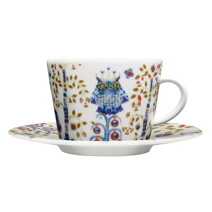 Taika kaffekop med underkop fra Iittala i hvid