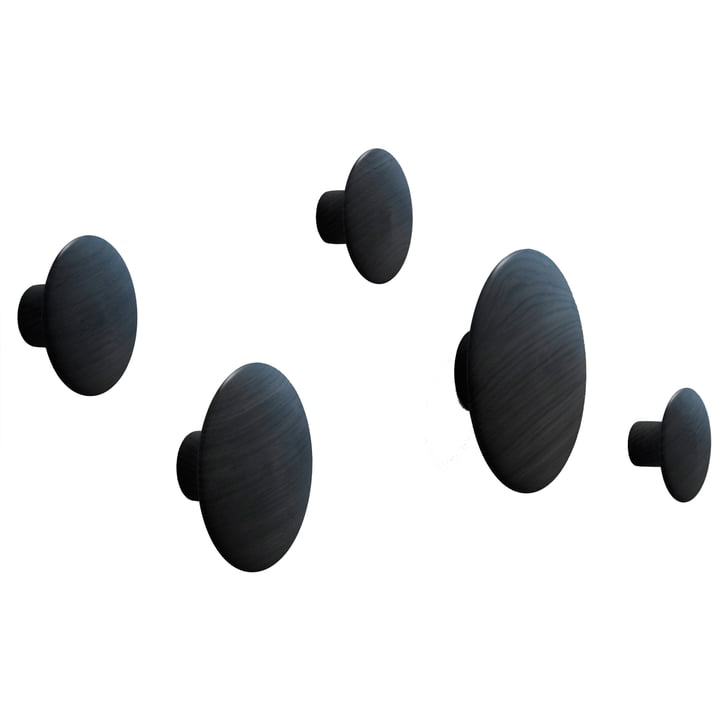 Vægkroge " The Dots " sæt med 5 fra Muuto i sort