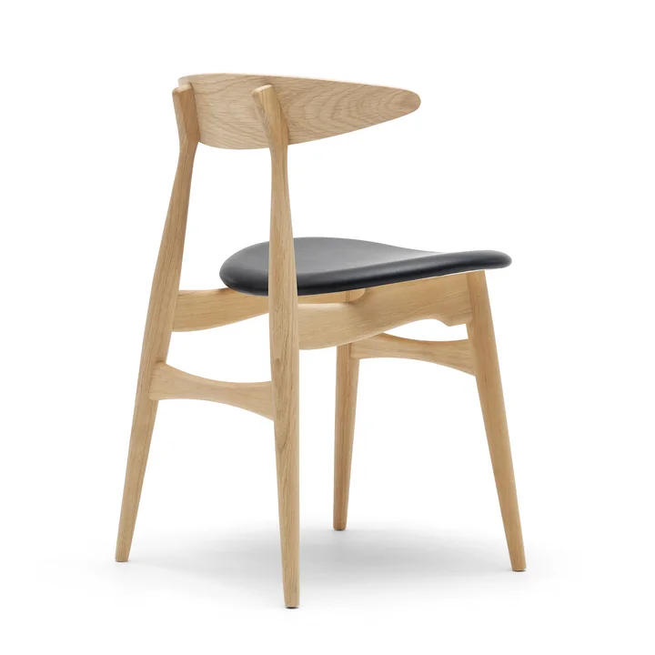 Carl Hansen - CH33, olieret eg / læder sort (Loke 7150)