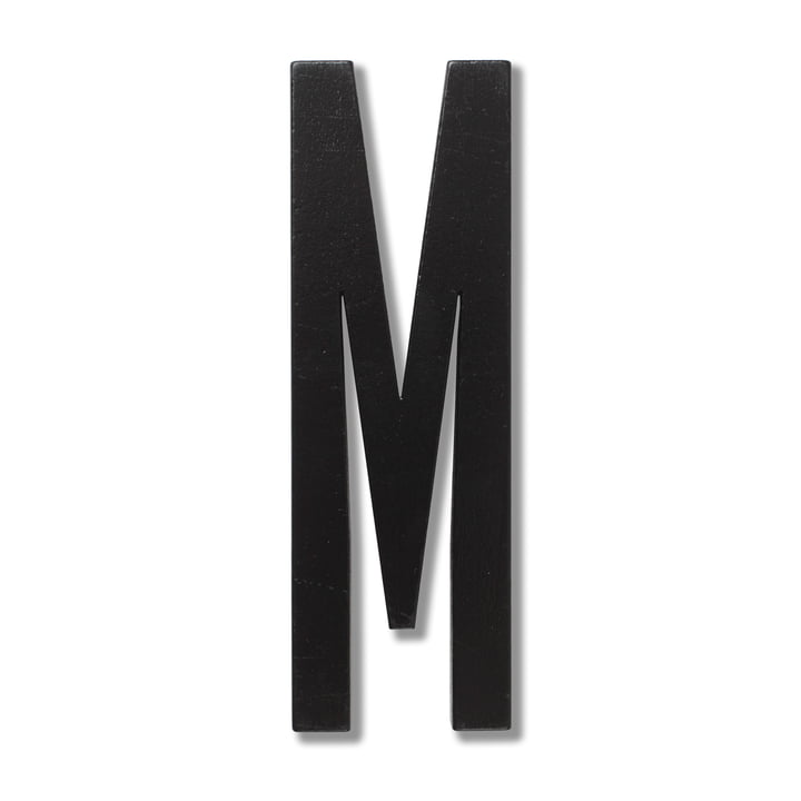 Træbogstaver, M, fra Design Letters i sort