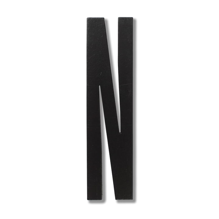 Træbogstaver, N, fra Design Letters i sort