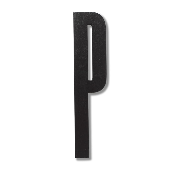 Træbogstaver, P, fra Design Letters i sort