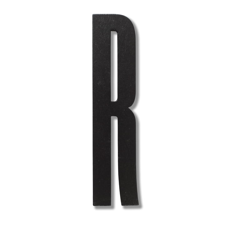 Træbogstaver, R, fra Design Letters i sort