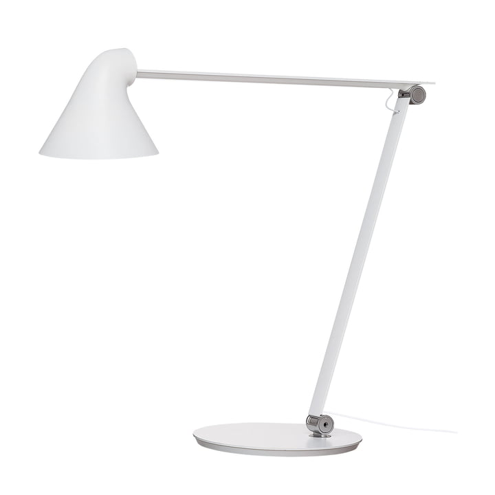 NJP LED bordlampe med base af Louis Poulsen i hvid