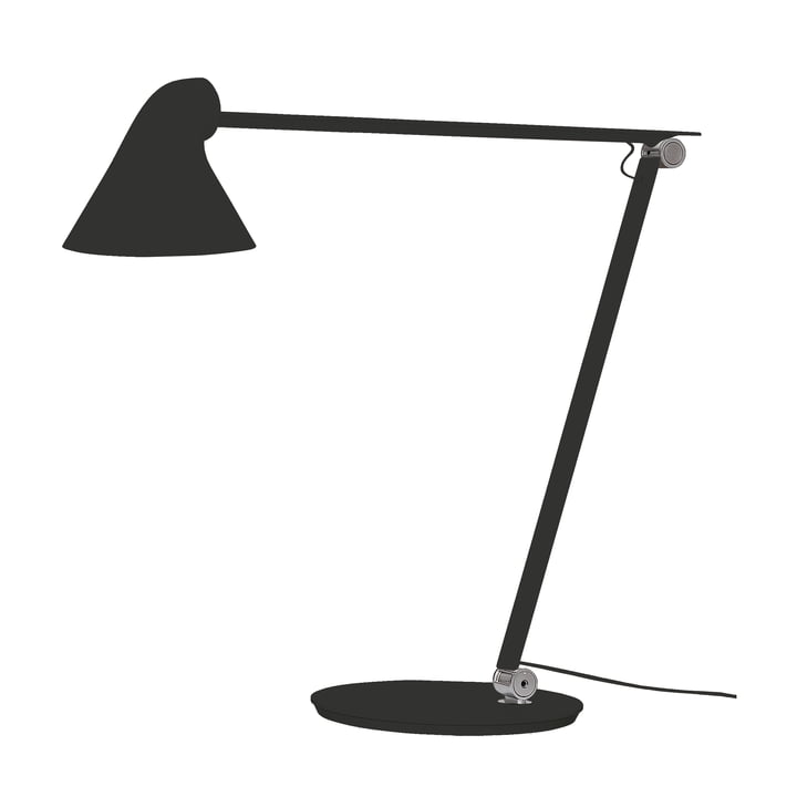Louis Poulsen - NJP bordlampe med sokkel i sort