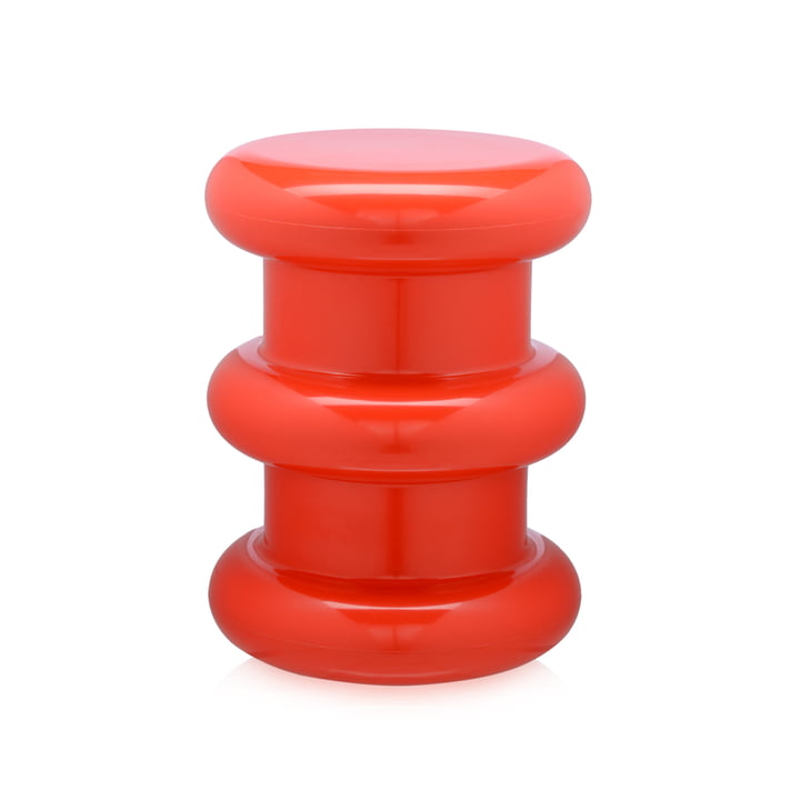 Pilastro skammel/sidebord med Kartell i rød