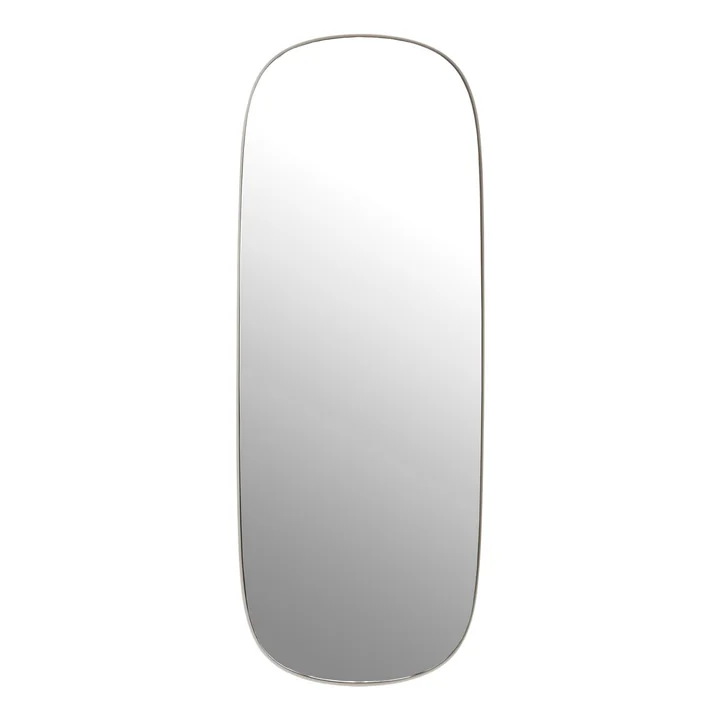 Det Framed Mirror, stort i gråt / klart glas af Muuto