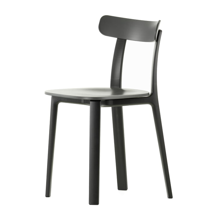 Vitra - All Plastic Chair, mørkegrå, filtpuder til hårdt gulv