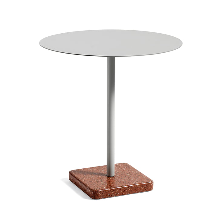 Terrazzo bord rundt Ø 75 cm, lysegrå / rød fra Hay