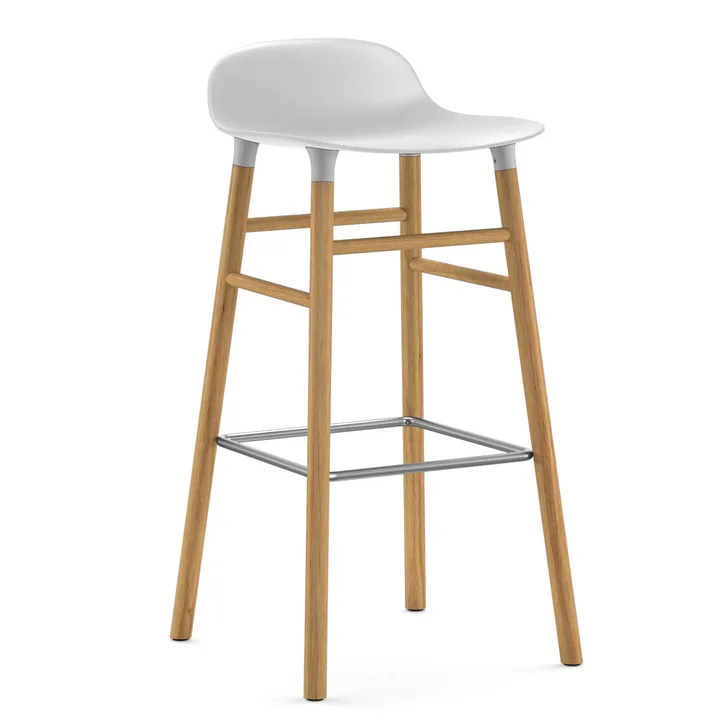 Form barstol 75 cm fra Normann Copenhagen i eg i hvid