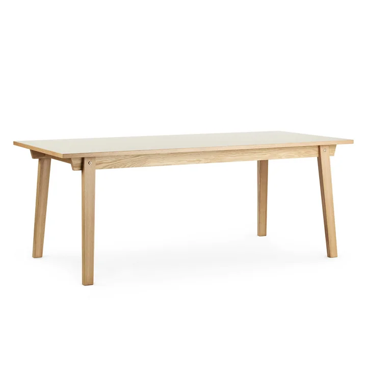 Normann Copenhagen – Slice bord, linoleum, 84 x 160 cm, cremefarvet