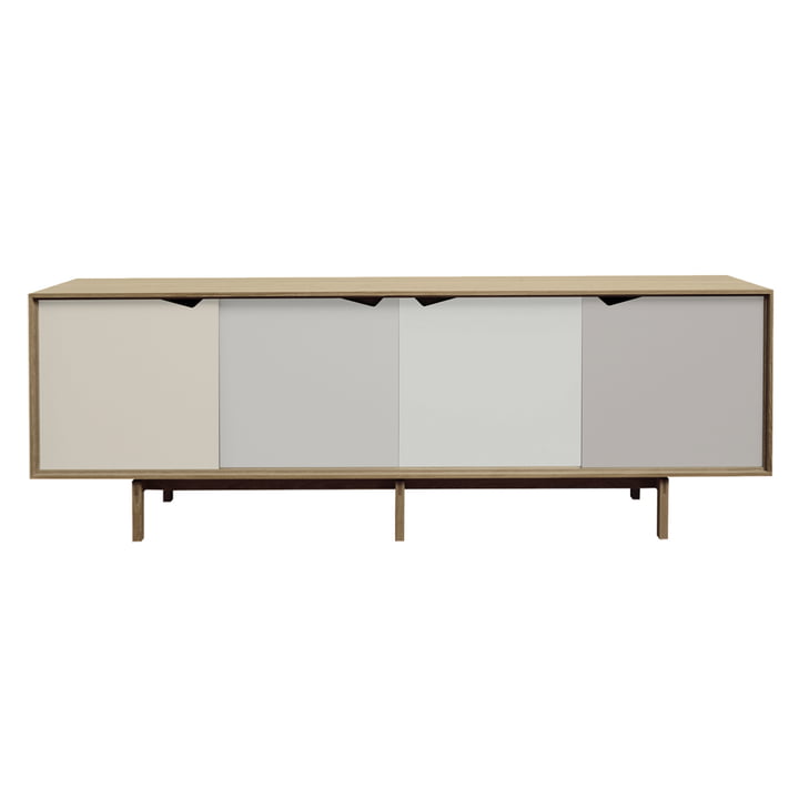 S1 Sideboard fra Andersen Furniture i olieret eg (døre Doeskin, Jern, Sølv, Jern)