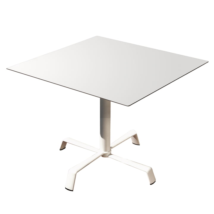 Tonik bord 70 x 70 cm, ramme Elica fra Fast i hvid