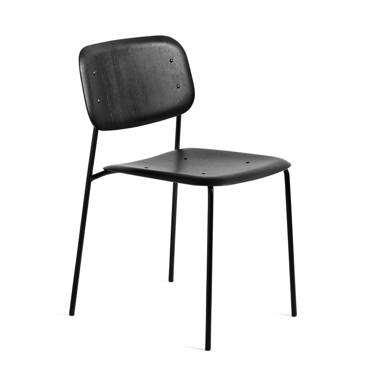 Soft Edge 10 stol fra Hay i sortbejdset eg / sort pulverlakeret stål