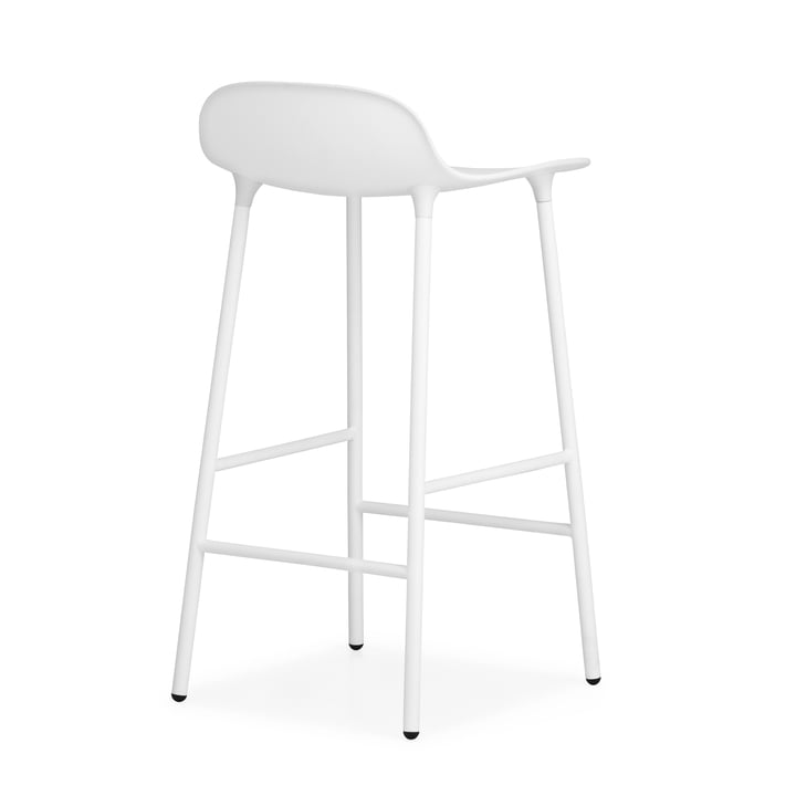 Form barstol (65 cm) af Normann Copenhagen i hvid med stålramme