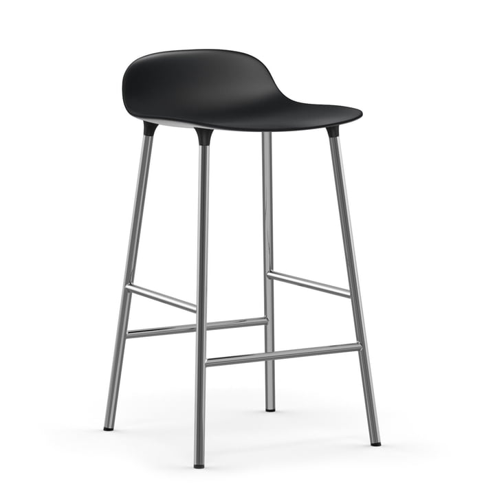 Form barstol 65 cm krom af Normann Copenhagen i sort
