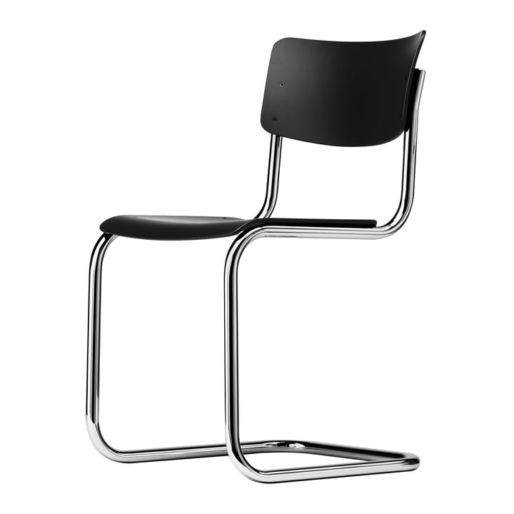 S 43 stol fra Thonet i krom/sort (TP 29)