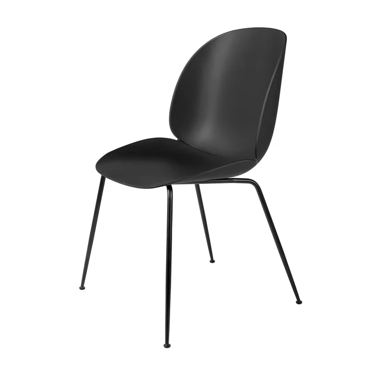 Beetle Dining Chair Conic Base fra Gubi i sort / sort